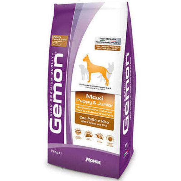 GEMON Dog MAXI Puppy & Junior with chicken & rice 15 kg