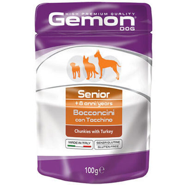 GEMON Dog pouches chunkies Senior with turkey 100 g