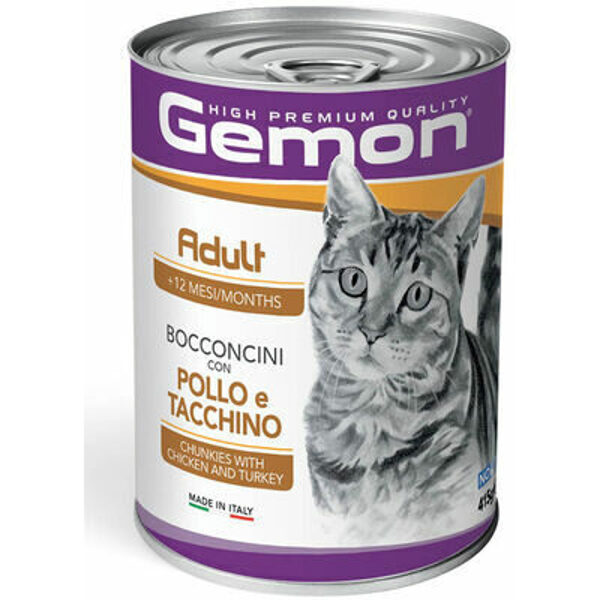 GEMON Wet Cat chunkies Adult with chicken & turkey 415 g