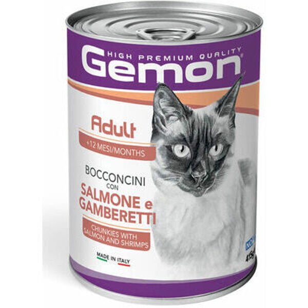 GEMON Wet Cat chunkies Adult with salmon&shrimps 415 g