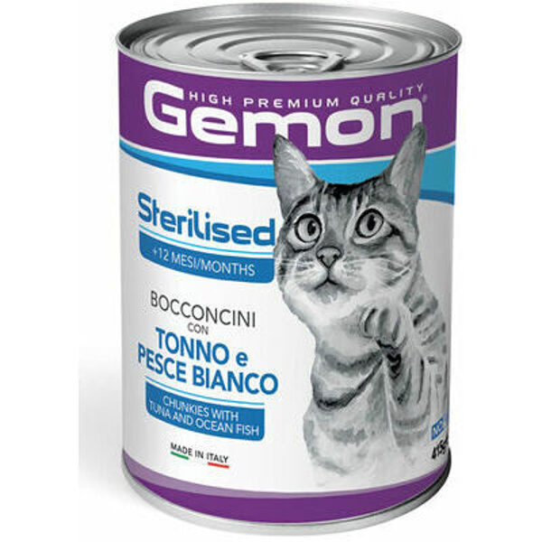 GEMON Wet Cat chunkies Sterilised with tuna&ocean fish 415 g