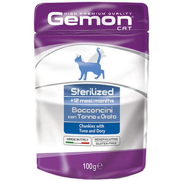 GEMON Wet Cat pouch Sterilised with tuna/dory 100 g