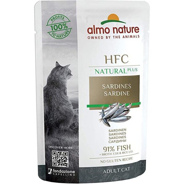 Almo Nature HFC NATURAL PLUS sardīnes 91%, 55gx6