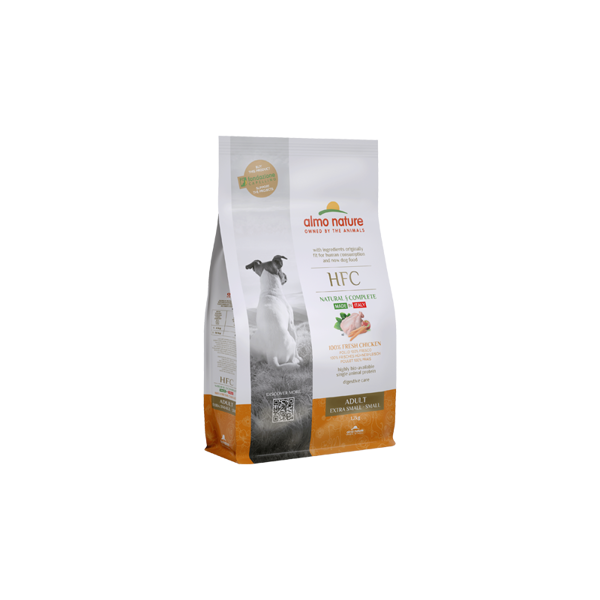Almo Nature HFC Adult ar vistu, XS/S izmēra suņiem, 1.2kg