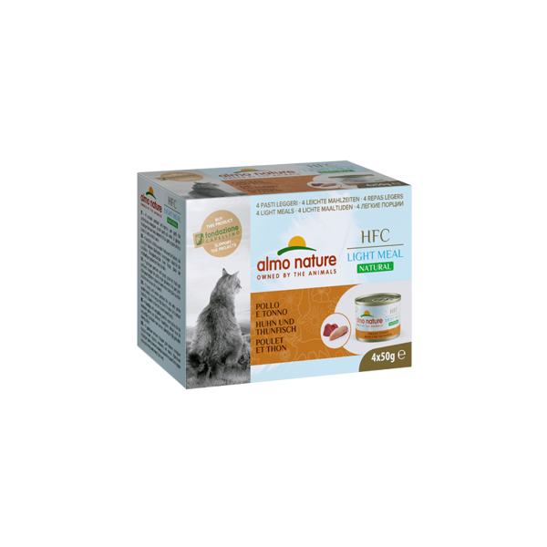 Almo Nature HFC Natural Light Meal Cat MEGA PACK 4x50G Chicken and Tuna