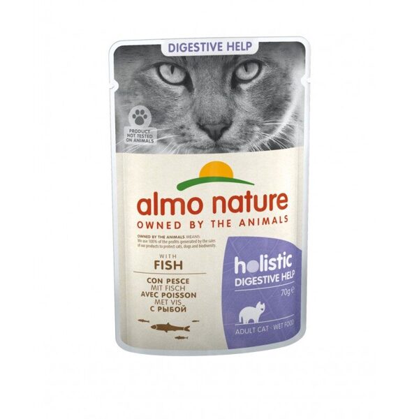 Almo Nature HOLISTIC DIGESTIVE HELP ar zivīm, 70gx6