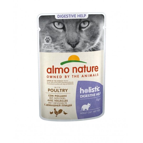 Almo Nature HOLISTIC DIGESTIVE HELP ar mājputniem, 70gx6