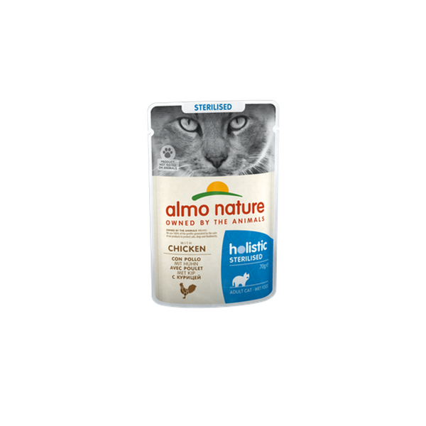 Almo Nature HOLISTIC STERILISED ar vistu, 70gx6