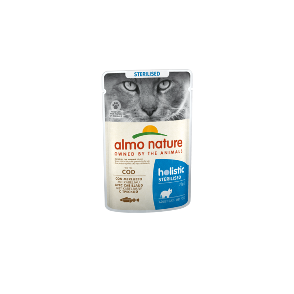 Almo Nature HOLISTIC STERILISED ar mencu, 55gx6