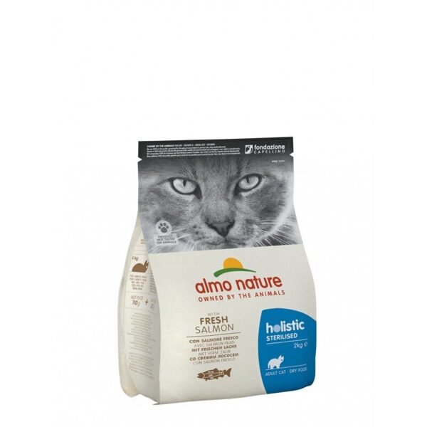 Almo Nature HOLISTIC FUNCTIONAL WITH FRESH MEAT CAT 2kg Sterilised - Salmon/Sterilizētiem kaķiem - Lasis