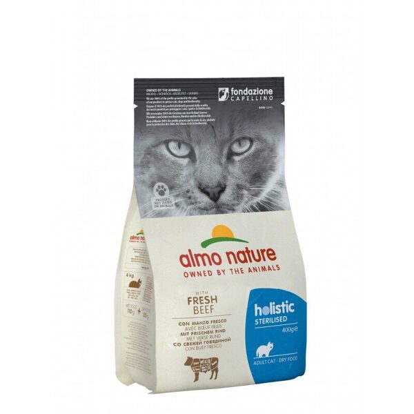 Almo Nature HOLISTIC FUNCTIONAL WITH FRESH MEAT CAT 400g Sterilised - Beef/ Sterilizētiem kaķiem - Liellops