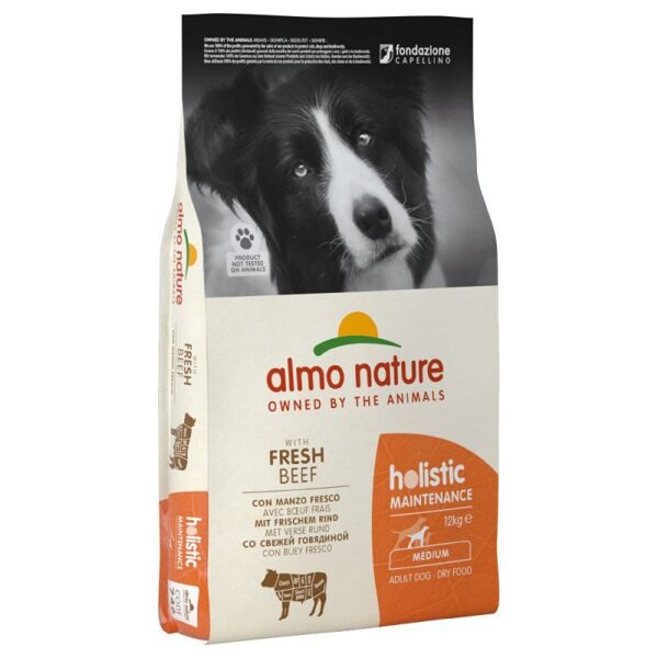 Almo Nature HOLISTIC WITH FRESH MEAT DOG 12kg Maintenance - M Beef/Liellops