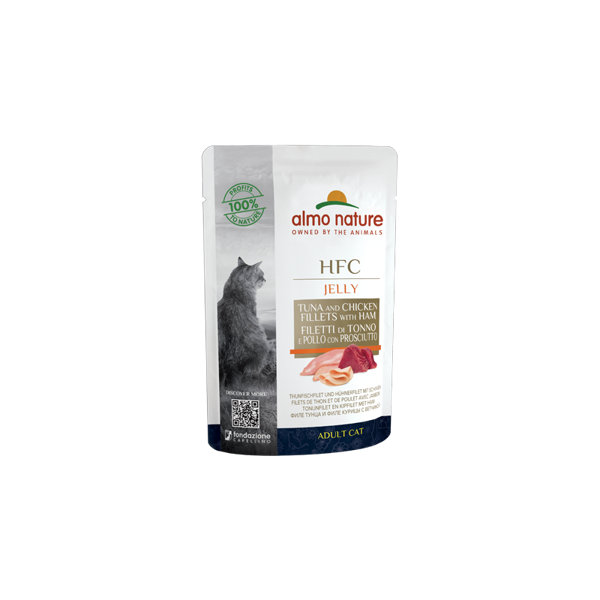 Almo Nature HFC JELLY tuncis, vista un šķinķis želejā, 55gx6