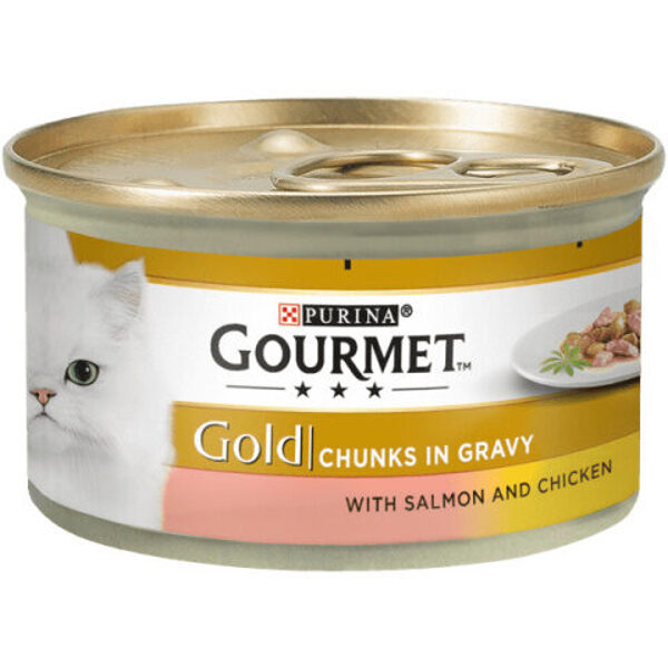 Gourmet Gold Salmon and Chicken in Gravy, 85 g