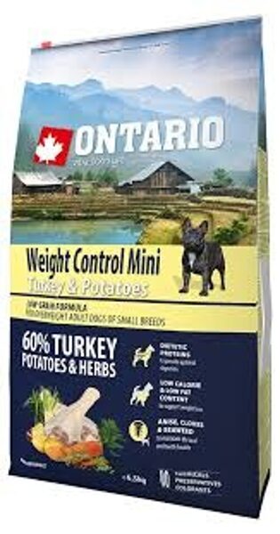 Ontario Dog Mini Weight Control Turkey & Potatoes 6,5kg
