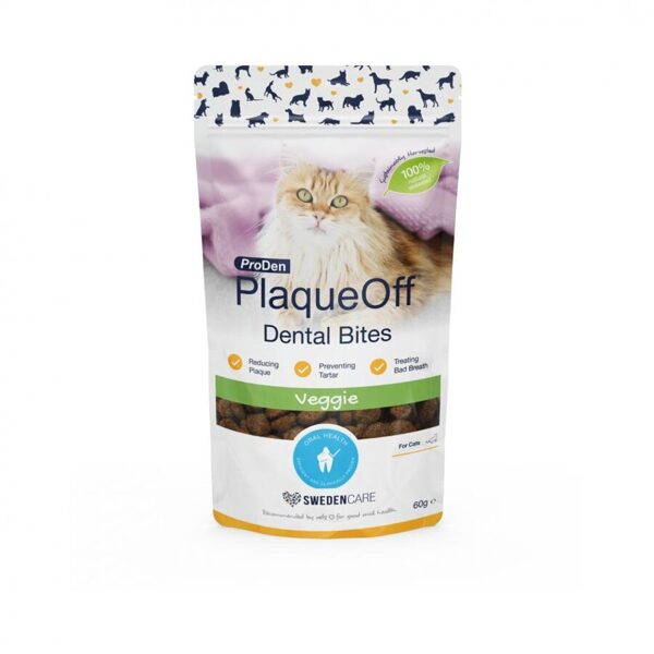 PlaqueOff kaķu kārumi zobiem ar dārzeņu garšu 60g 60 g