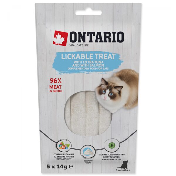Ontario CAT Lickable treats Tuna+Salmon 5 x 14 g