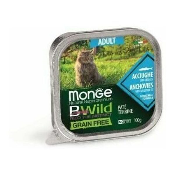 MONGE BWILD Cat ADULT Anchovies with vegetables 100 g