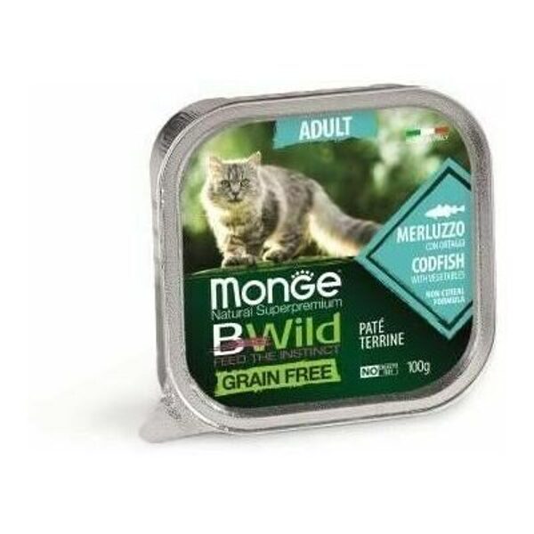 MONGE BWILD Cat ADULT Codfish with vegetables 100 g