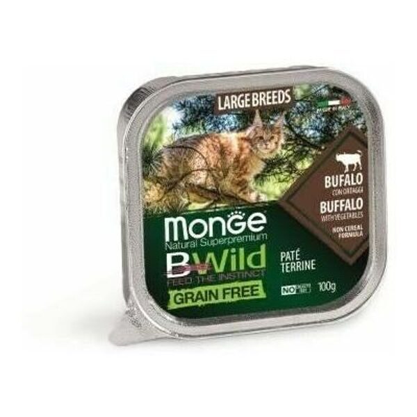 MONGE BWILD Cat Large Breed buffalo with vegetables 100 g