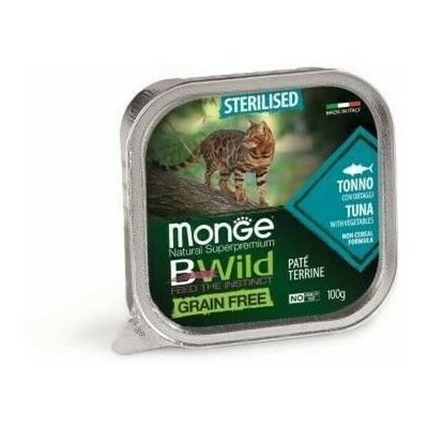 MONGE BWILD Cat Sterilised Tuna with vegetables 100 g