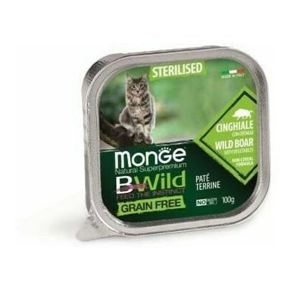 MONGE BWILD Cat Sterilised Wild Boar with vegetable 100 g