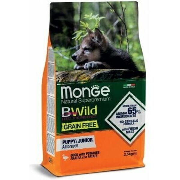 MONGE BWILD GF Puppy & Junior with Duck & Potatoes 2,5 kg