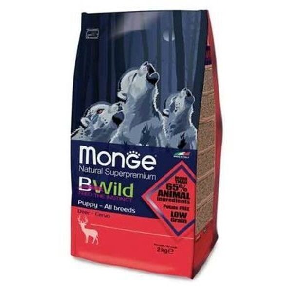 MONGE BWILD Low Grain Puppy&Junior Deer 2,5 kg