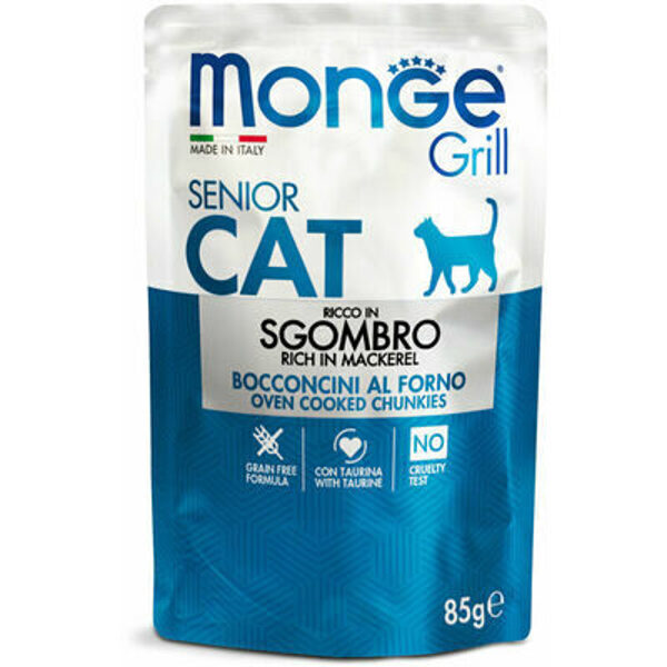 Monge Grill Pouch Chunkies in Jelly Macrele Senior 85 g