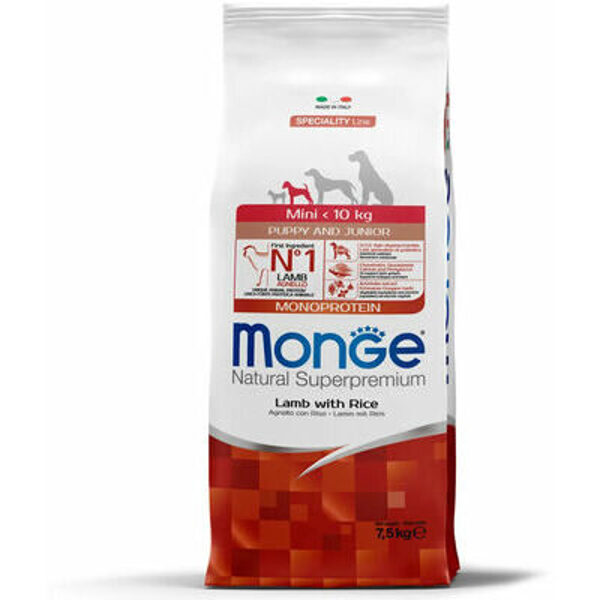 MONGE MINI Puppy & Junior Lamb and Rice 7,5 kg