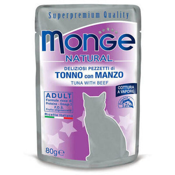 Monge Natural pouches Tuna in Jelly with Beef 80 g