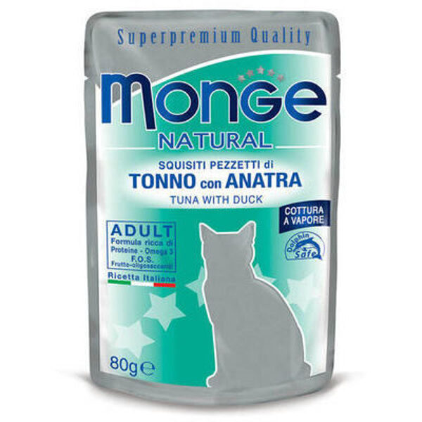 Monge Natural pouches Tuna in Jelly with Duck 80 g