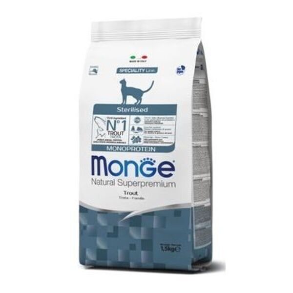 MONGE Sterilised Monoprotein Trout 1,5 kg