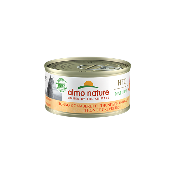 Almo Nature HFC NATURAL tuncis ar garnelēm, 70gx6