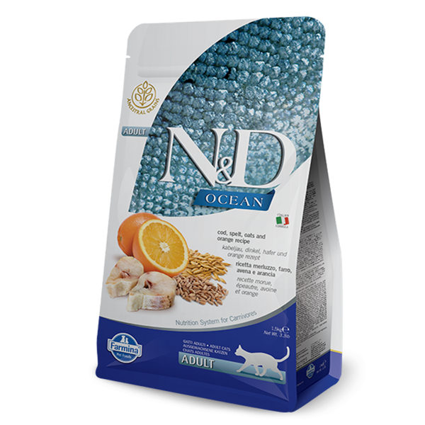 N&D CAT OCEAN ANCESTRAL GRAIN CODFISH ORANGE 1.5kg