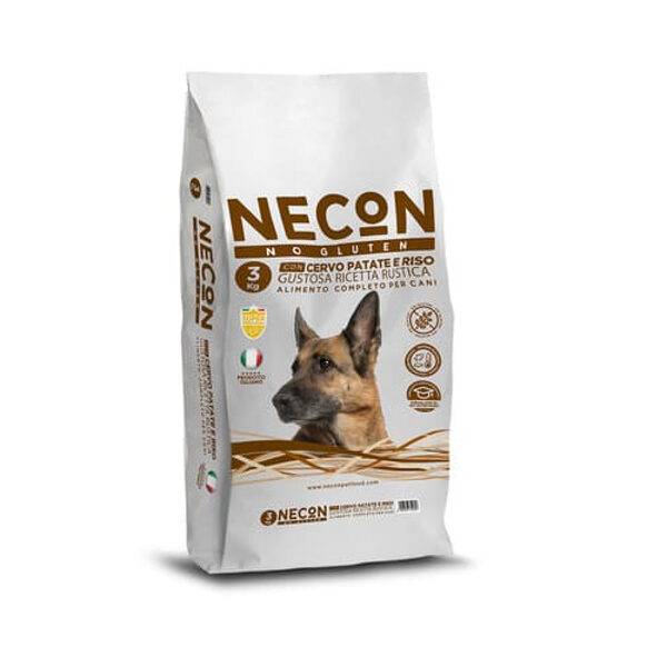 NECON No Gluten Cervo Tasty Wild Recipe With Deer Meat, Potatoes And Rice 12 Kg