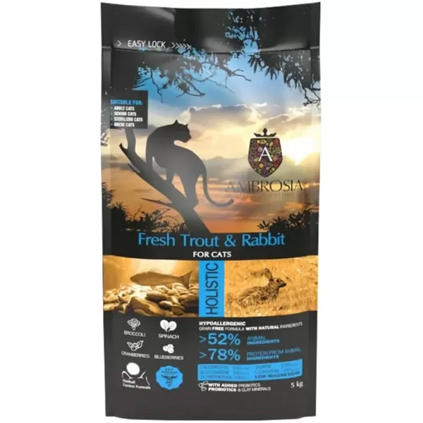 Ambrosia Grain-Free Sterilized Cat Fresh Trout & Rabbit 1.5kg